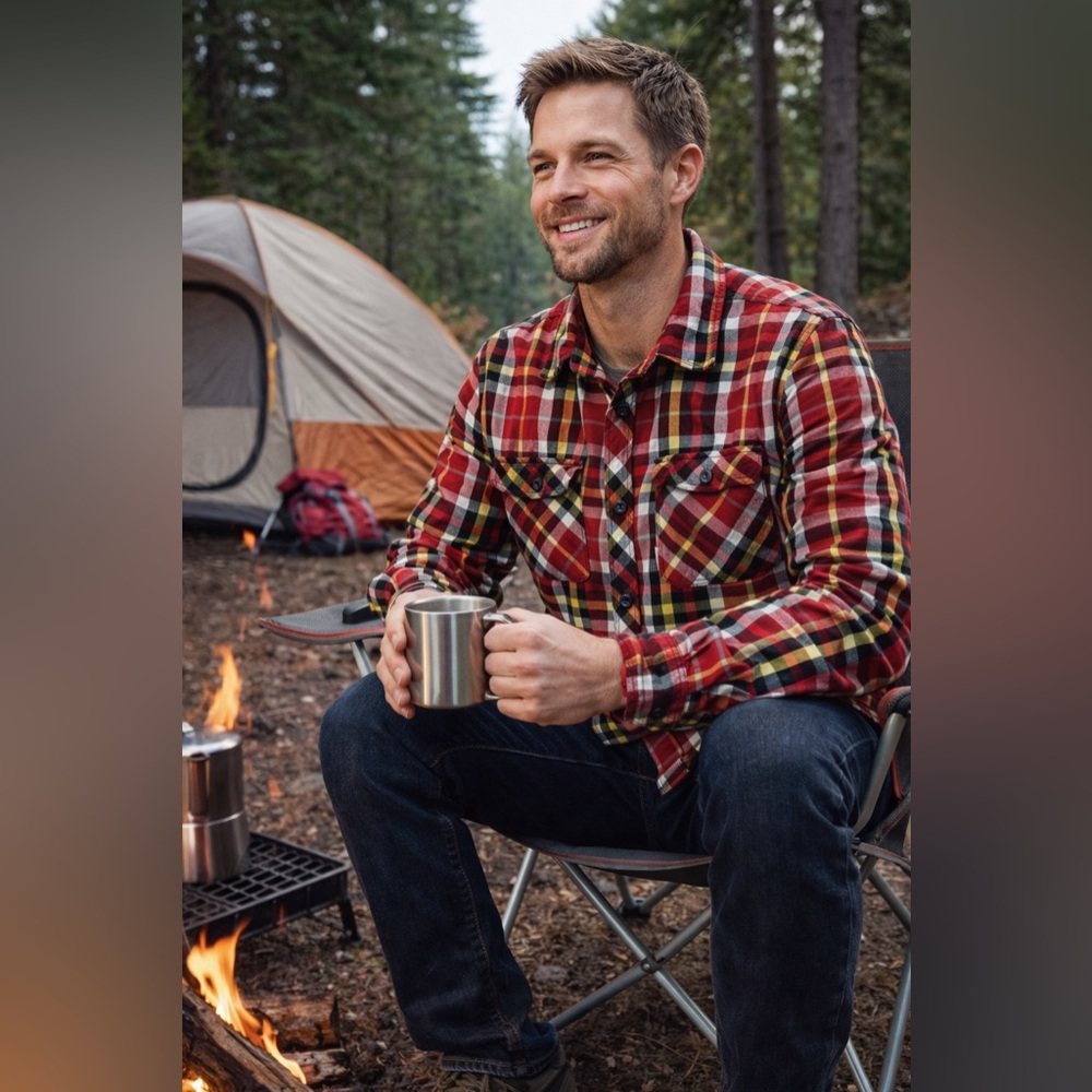Topo Designs Men's Field Flannel Shirt - Red/Yellow